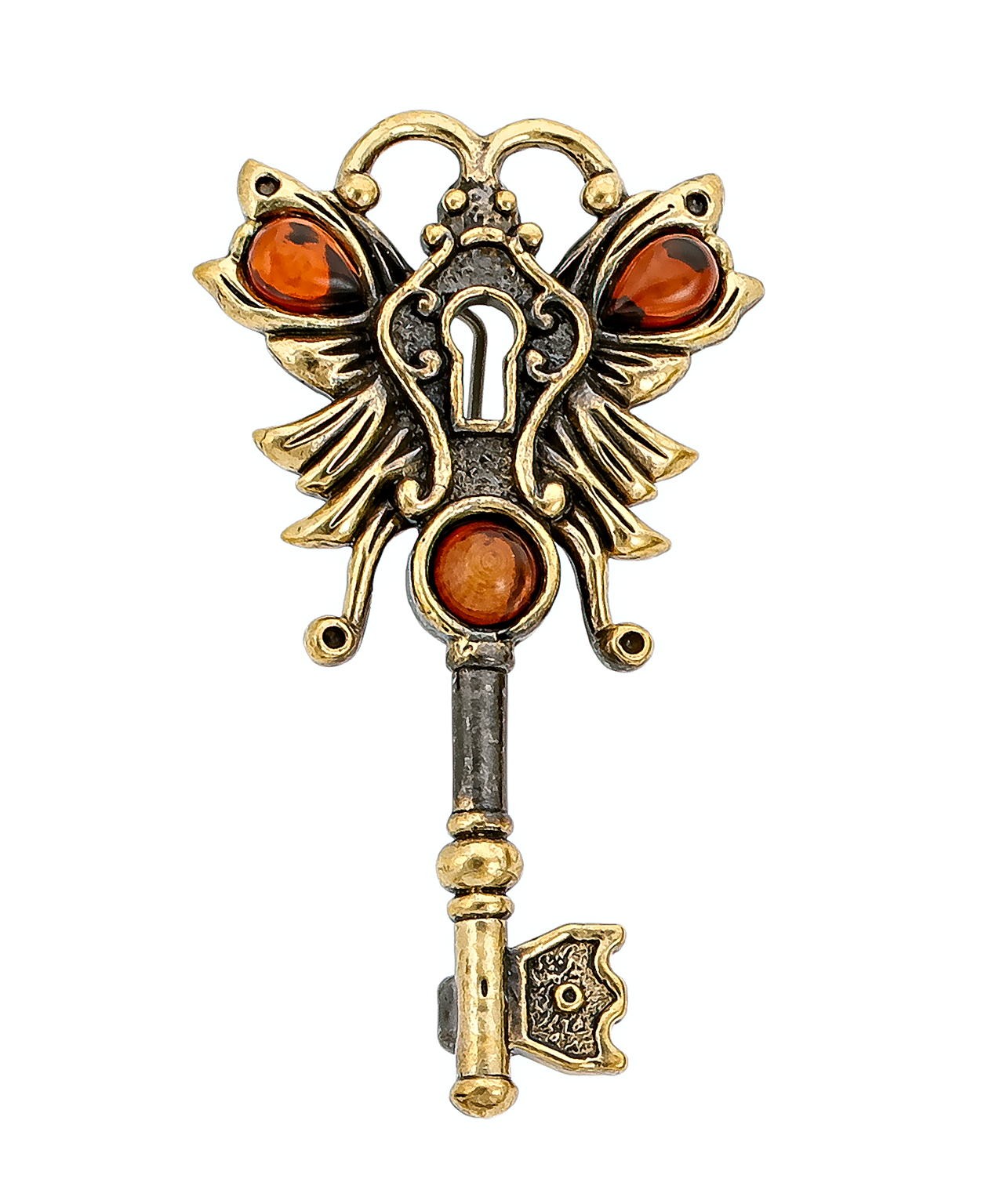 картинка Брошь Ключик Бабочка 3326.4 от магазина El Corazon