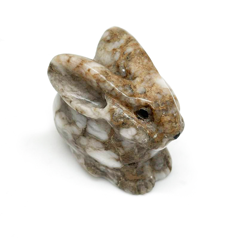 картинка Сувенир Зайчик русый маленький из натурального камня Sr-Bor060 от магазина El Corazon