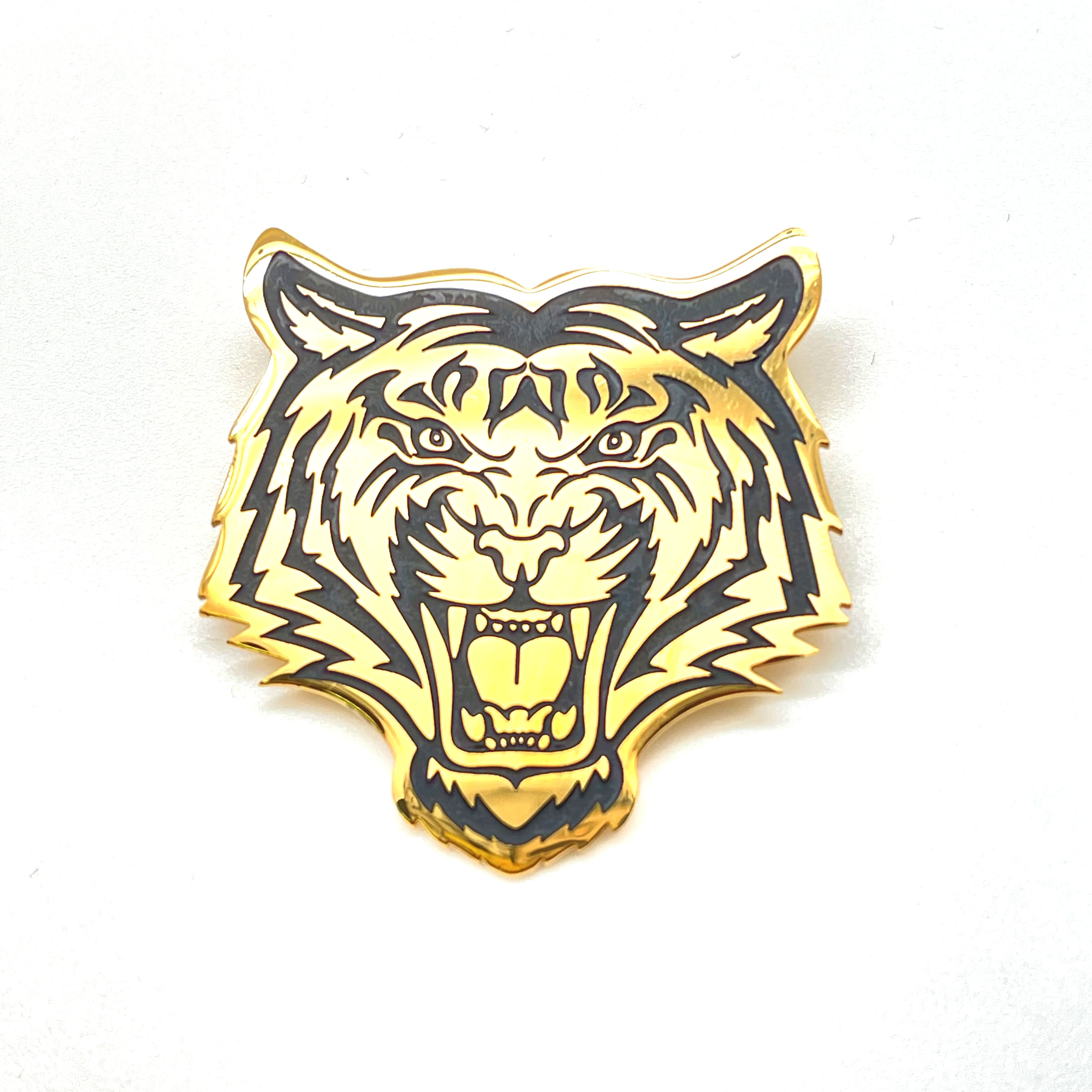 картинка br0057-А Голова тигра золото  4,5*4,5 см  от магазина El Corazon