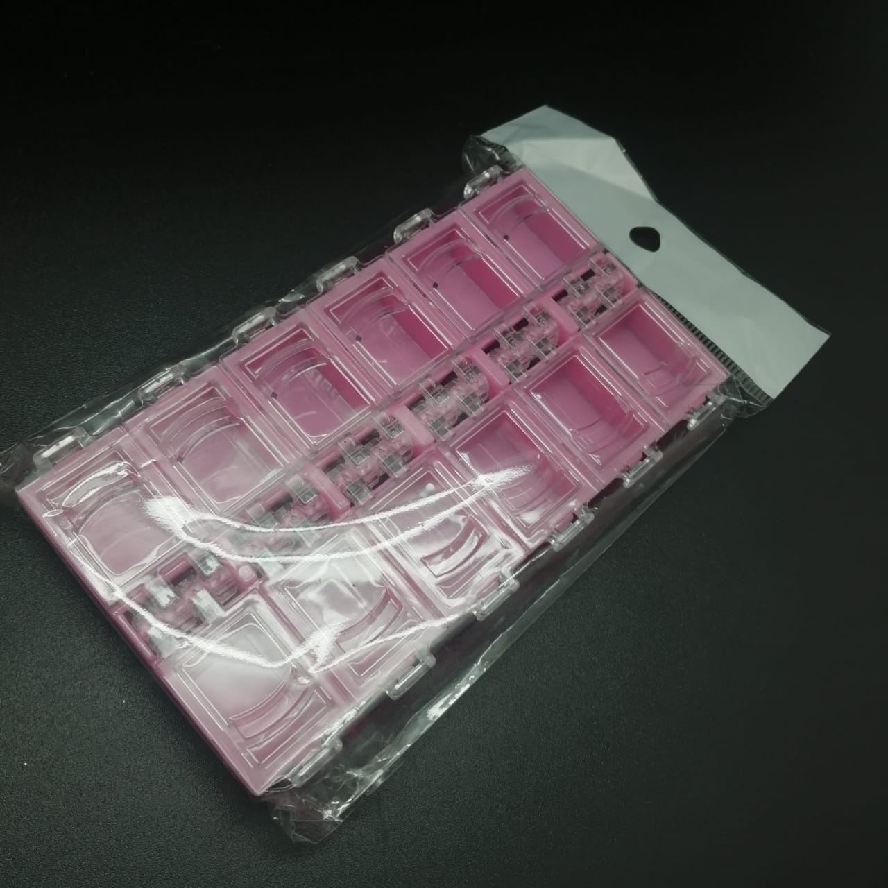 картинка Контейнер для страз и бусин, прозрачный, розовый  от магазина El Corazon