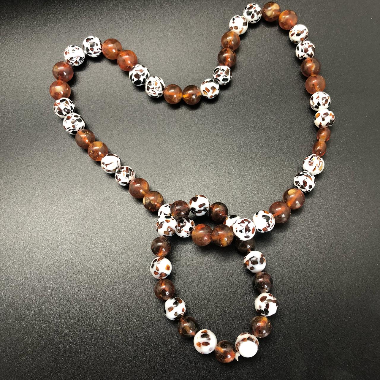 картинка Комплект ожерелье и браслет из натурального янтаря в смоле nl256 от магазина El Corazon