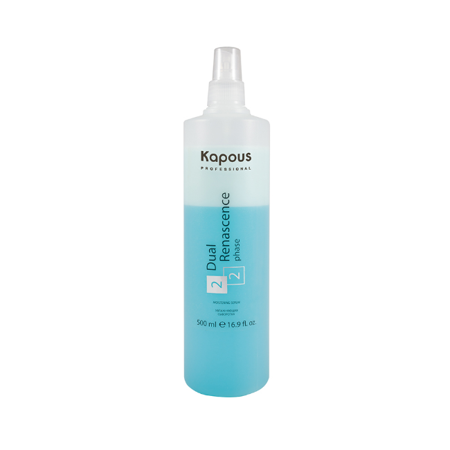 картинка Kapous Professional 500 мл, Увлажняющая сыворотка для восстановления волос "Dual Renascence 2 phase" от магазина El Corazon