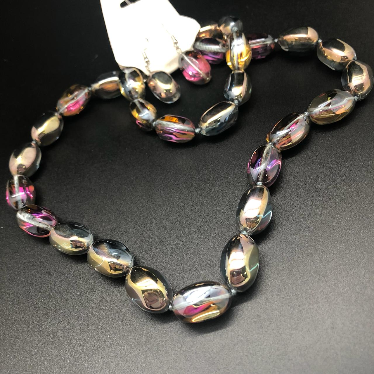картинка Комплект Ожерелье, серьги и браслет, стеклянные бусины 3 от магазина El Corazon