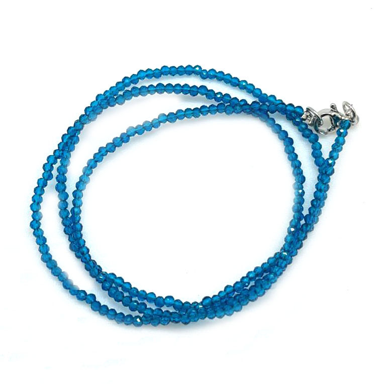 картинка Ожерелье - нитка 45 см из темно голубой Кварца ШП400-15 от магазина El Corazon