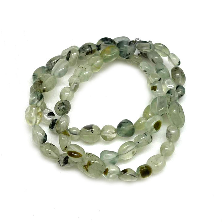 картинка Ожерелье 45см из округлых натуральных камней пренита разных размеров NL182 от магазина El Corazon