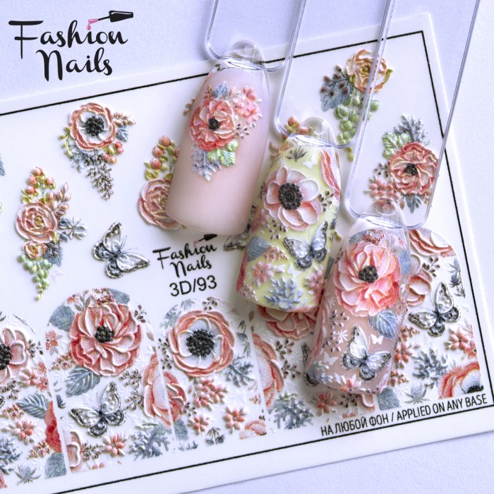 картинка Fashion Nails Слайдер дизайн FN 3D №93 от магазина El Corazon