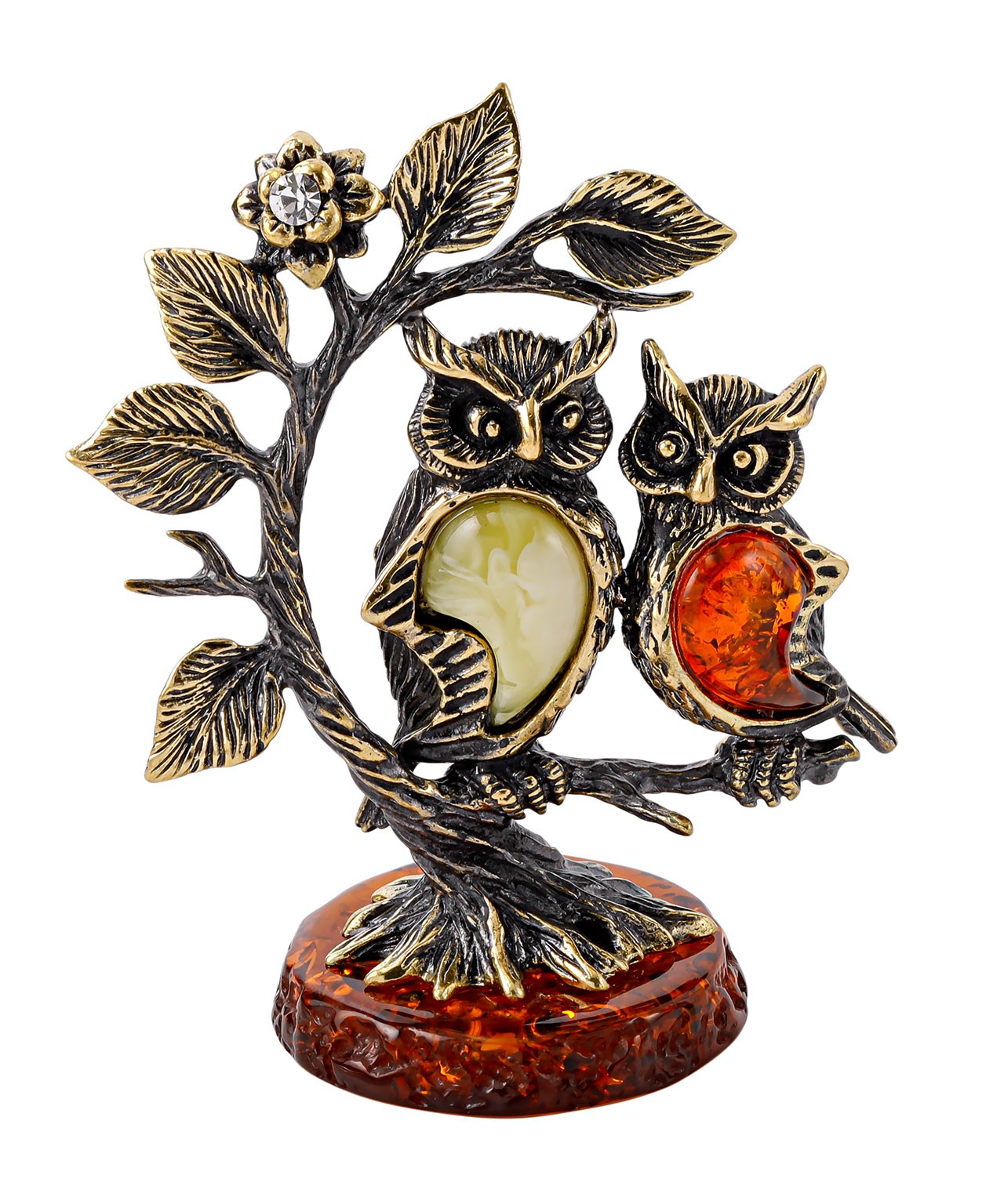 картинка Птицы Совушки подружки на дереве 2385, комбинированные  от магазина El Corazon