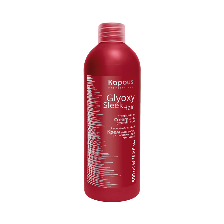 картинка Kapous Professional 500 мл, Распрямляющий крем для волос с глиоксиловой кислотой серии "Glyoxy Sleek Hair" от магазина El Corazon