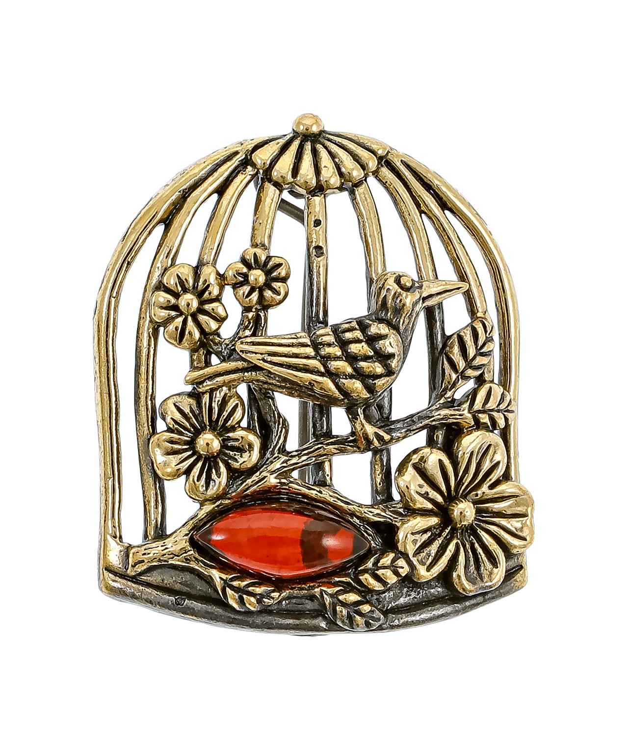 картинка Брошь Птичка в клетке 3911.4 от магазина El Corazon