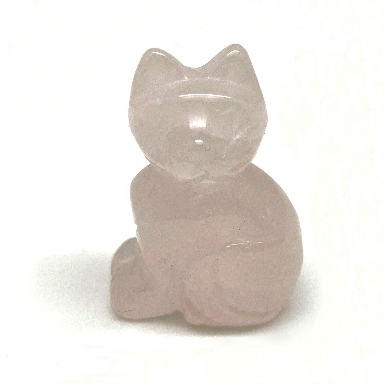 картинка Котик символ интуиции, терпения, независимости  розовый кварц Sr-Cat-05 от магазина El Corazon