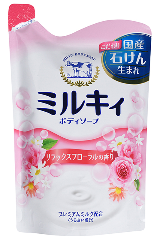 картинка Gyunyu Sekken Молочное жидкое мыло для тела "Milky Body Soap" тонкий цветочный аромат, 400 мл  от магазина El Corazon