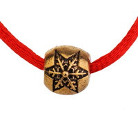 картинка Красная нить браслет с подвеской бусинкой Снежинка от магазина El Corazon