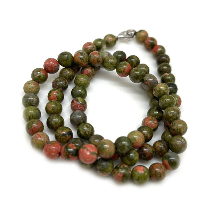 картинка Ожерелье - нитка 45 см из зеленой Яшмы, круглые бусины 6 мм NL216 от магазина El Corazon