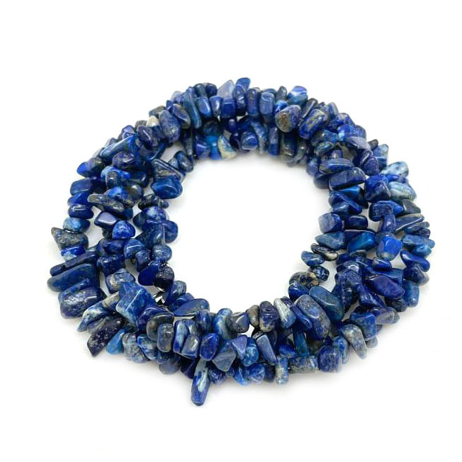 картинка Ожерелье 75см из мелкой крошки натурального камня лазурит NL168 от магазина El Corazon
