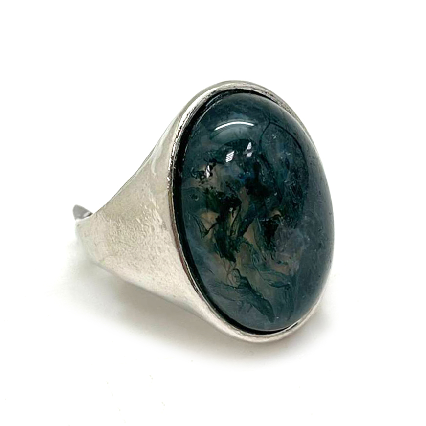 картинка Кольцо из натурального камня моховый агат Ring-022 от магазина El Corazon