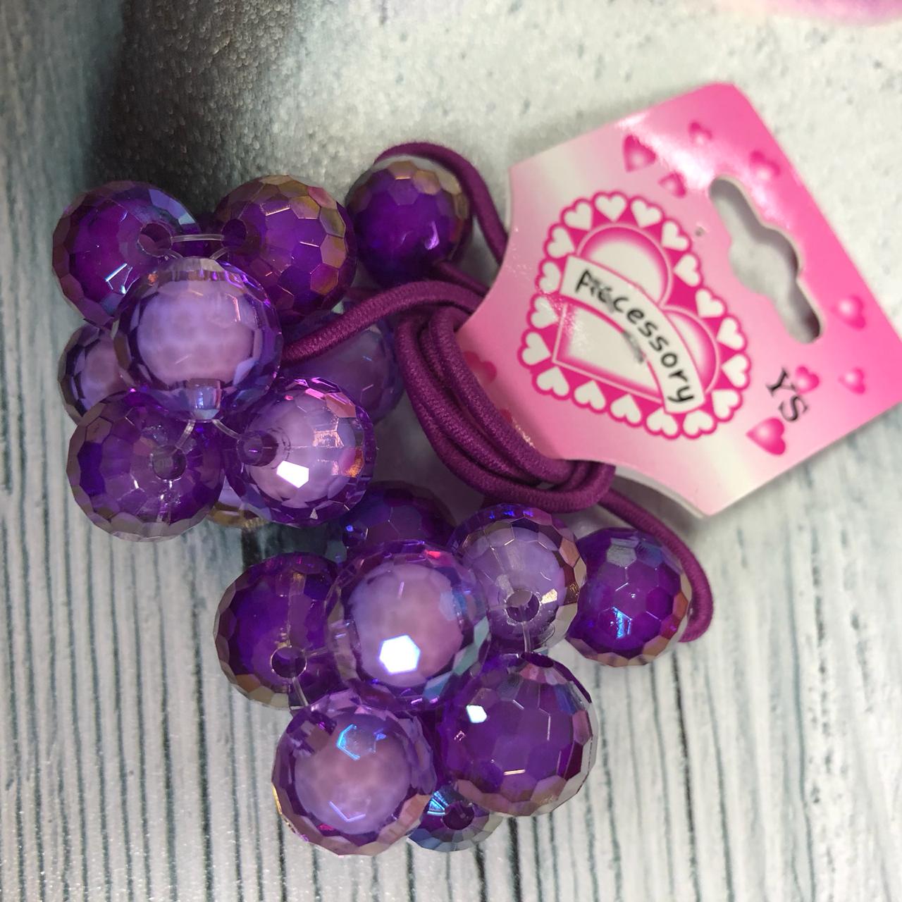 картинка Набор резинок для волос с крупными бусинами, фиолетовый от магазина El Corazon