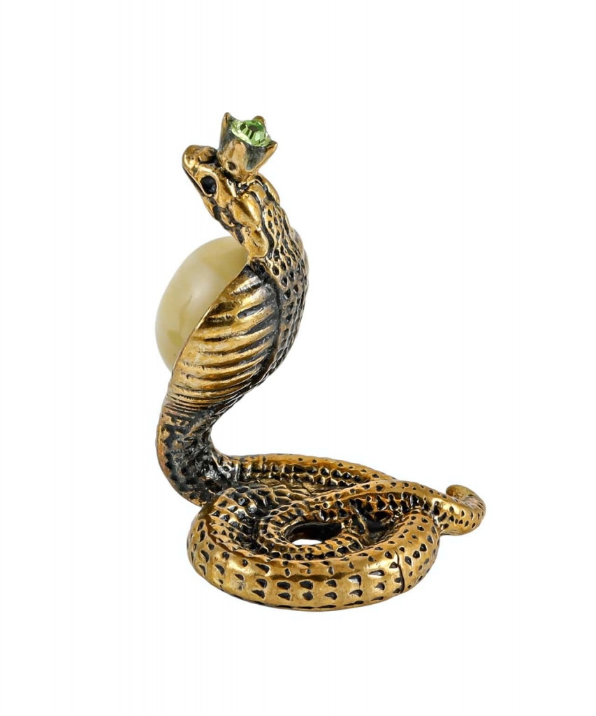 картинка Змейка кобра с короной 315-Б, белый от магазина El Corazon