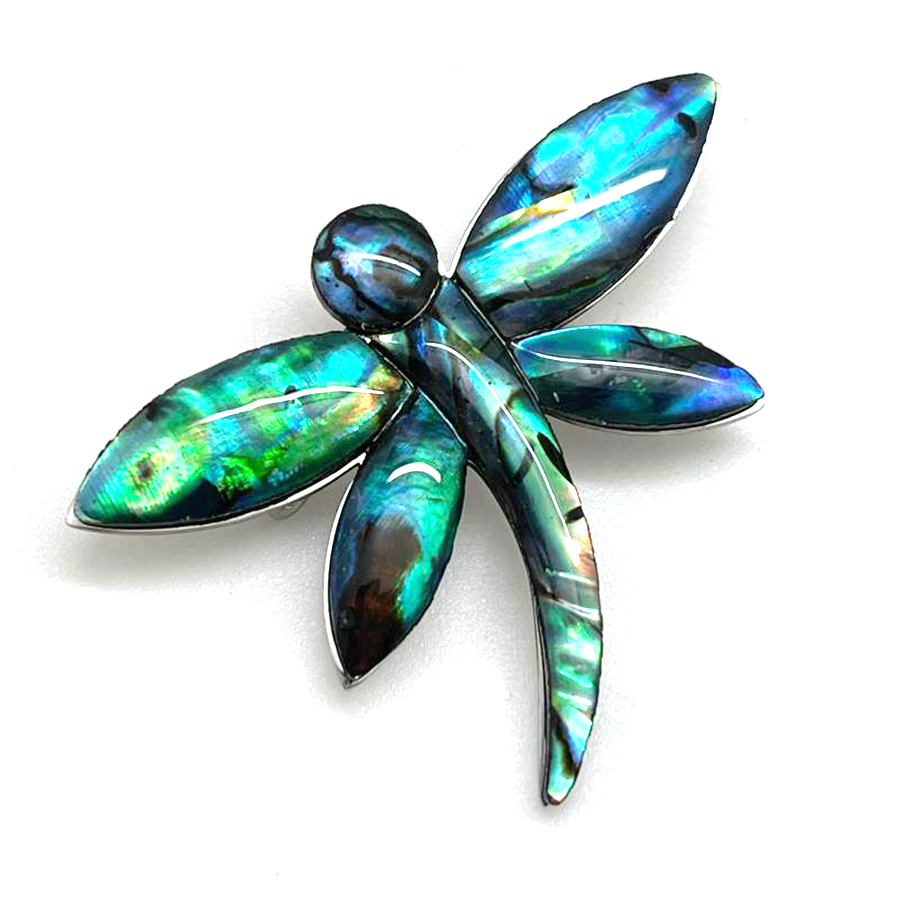 картинка BR0455 Брошь "Стрекоза" с перламутром (Гелиотис) от магазина El Corazon