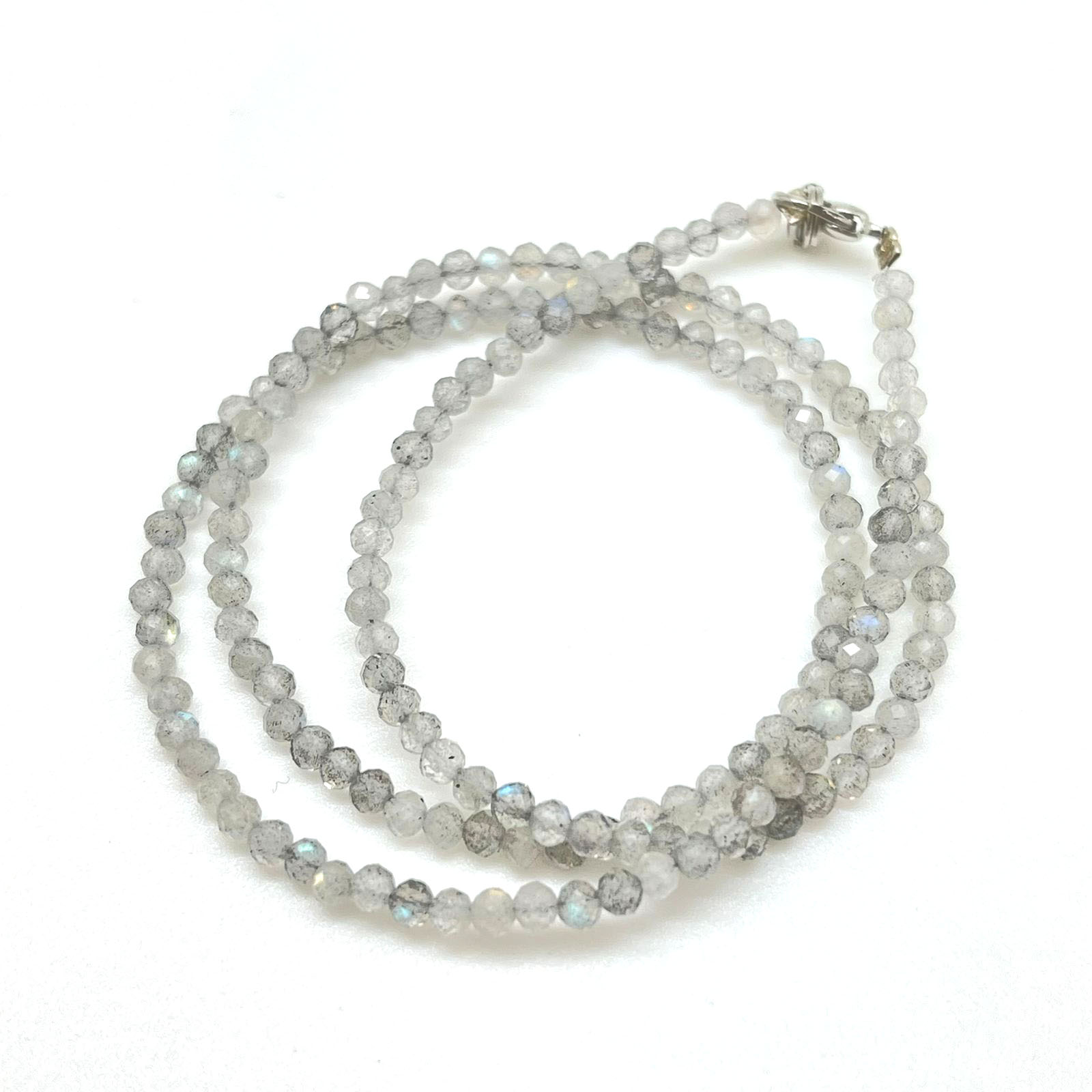 картинка Ожерелье - нитка 47 см  Лабрадор светлый NL -0058 камень 3 мм от магазина El Corazon
