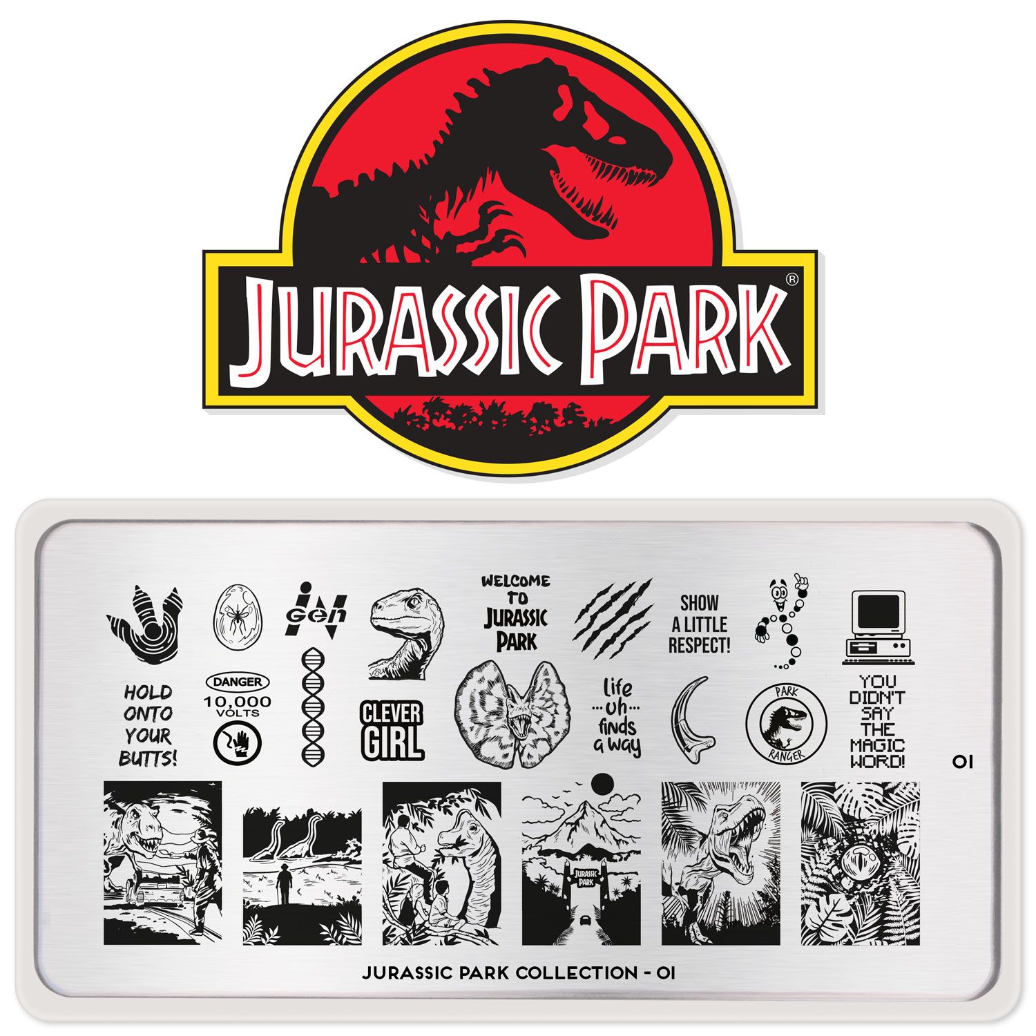 картинка MoYou London Jurassic Park №01 Пластина для стемпинга от магазина El Corazon