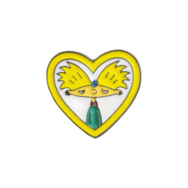 картинка Значок-пин Желтое сердце и мальчик - Арнольд от магазина El Corazon