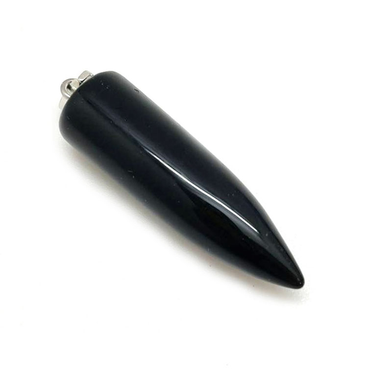 картинка Кулон-маятник из натурального камня агат черный Kul110 от магазина El Corazon