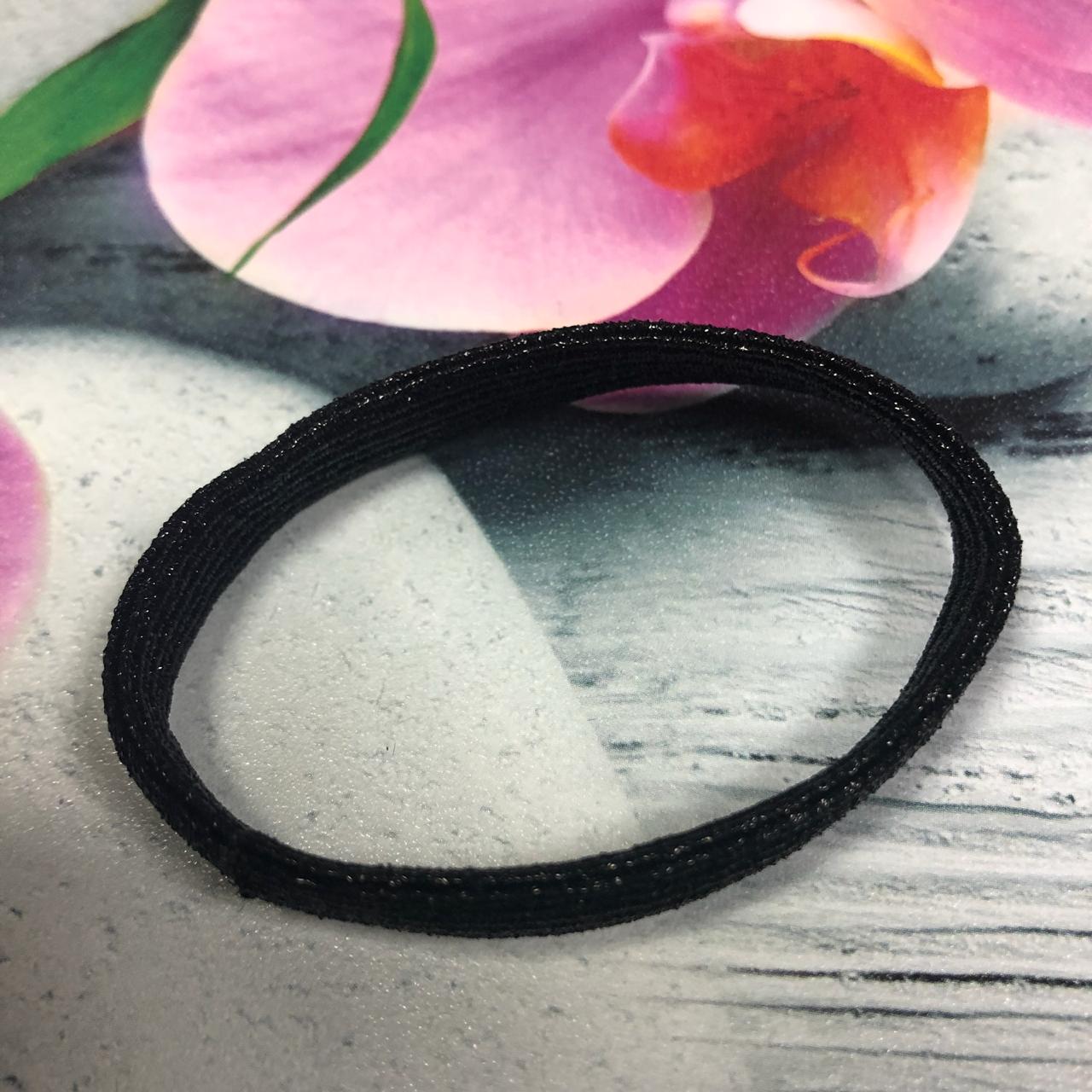 картинка Резинка для волос, черный металлик толщ.1 см от магазина El Corazon