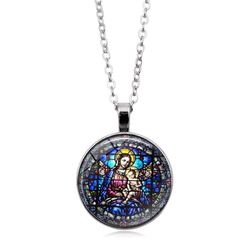 картинка Подвеска Дева Мария с цепочкой цвета серебра  от магазина El Corazon