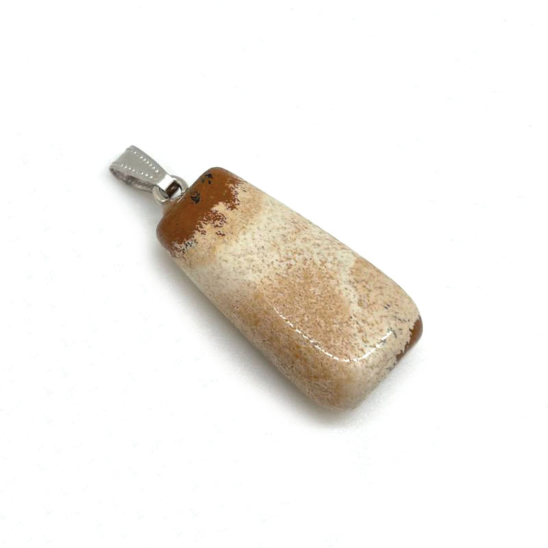 картинка Подвеска удлиненная из натурального камня яшма песочная Kul084 от магазина El Corazon