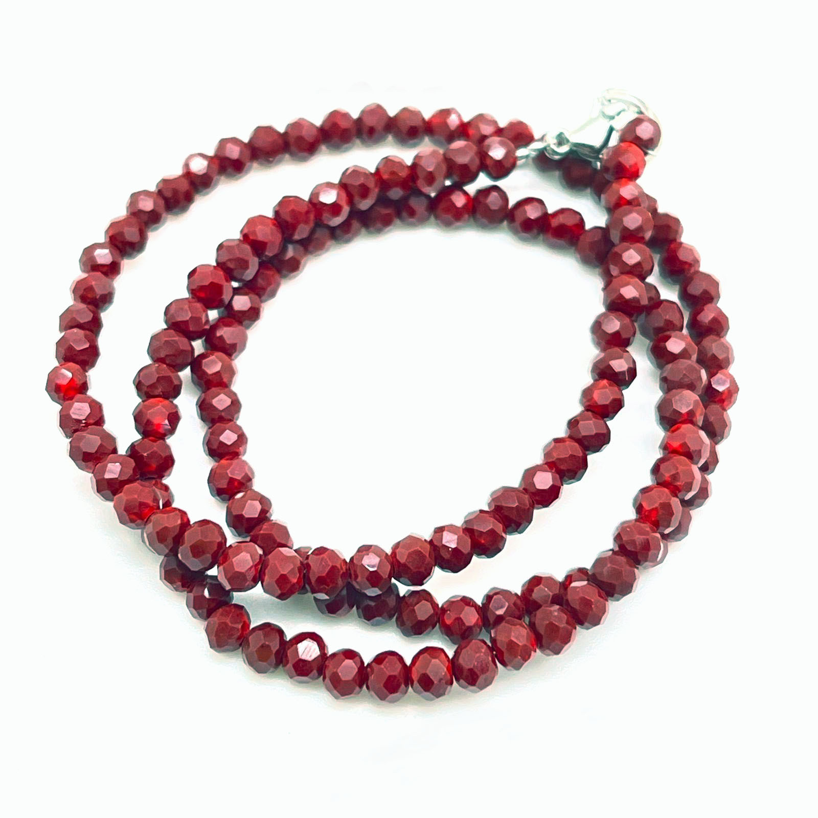 картинка NL66 Ожерелье из керамических бусин огранки рондаль цвет якко-красный от магазина El Corazon