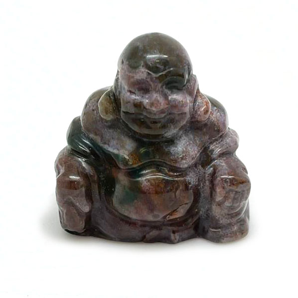 картинка Смеющийся Будда - Символ богатства, здоровья, счастья и веселья из мохового агата Sr-Budda-07 от магазина El Corazon