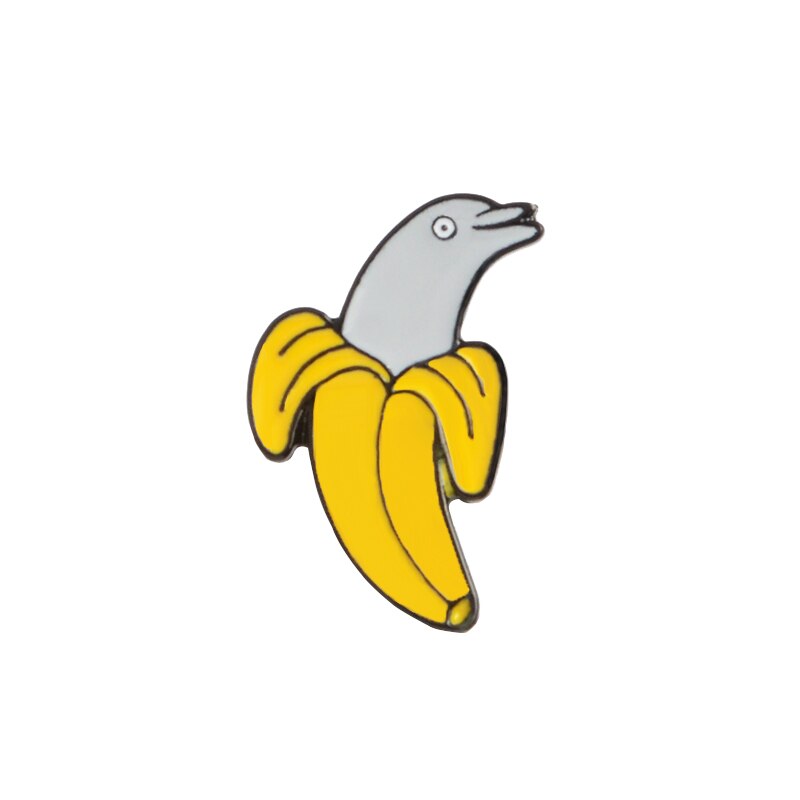 картинка Значок-пин Дельфин - банан от магазина El Corazon