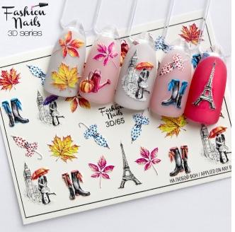 картинка  Fashion Nails Слайдер дизайн FN 3D №65 от магазина El Corazon