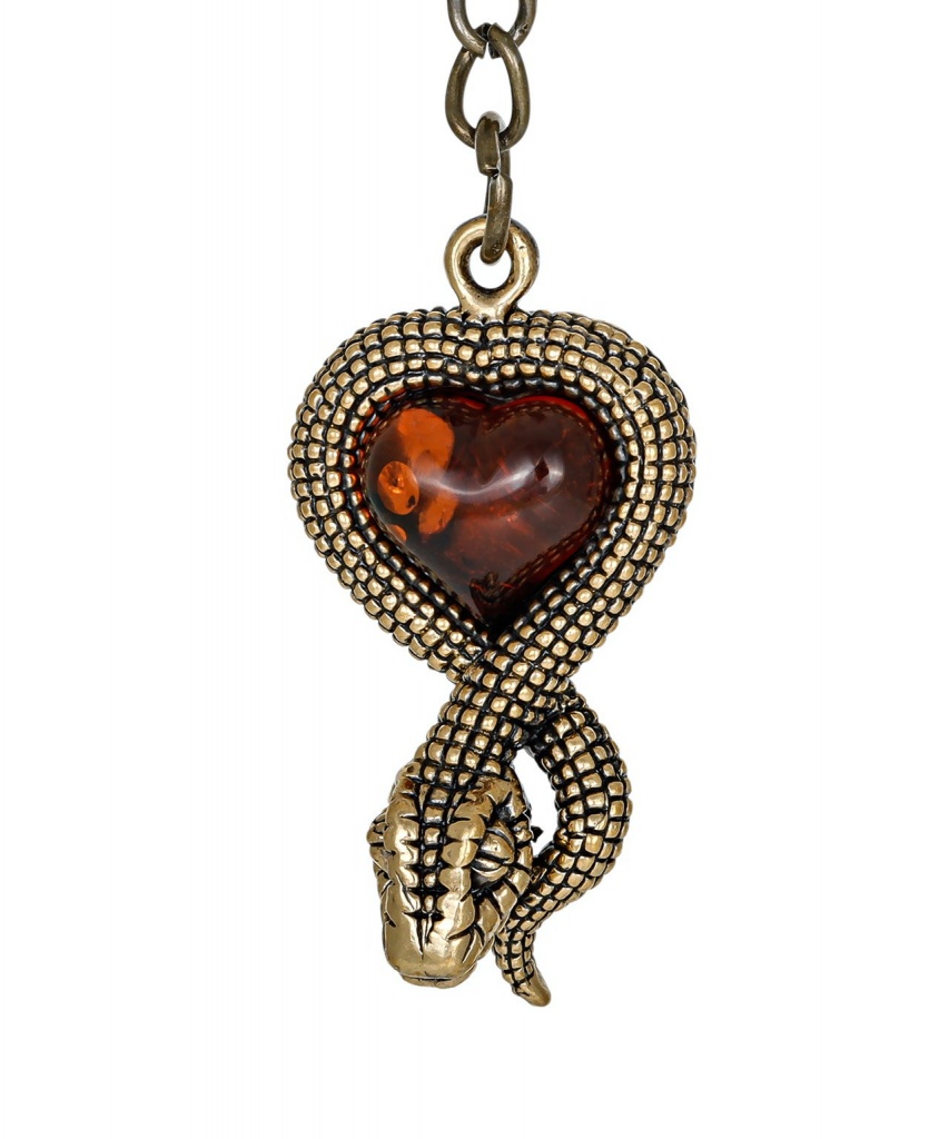 картинка Брелок Змейка Сердце 3419 от магазина El Corazon