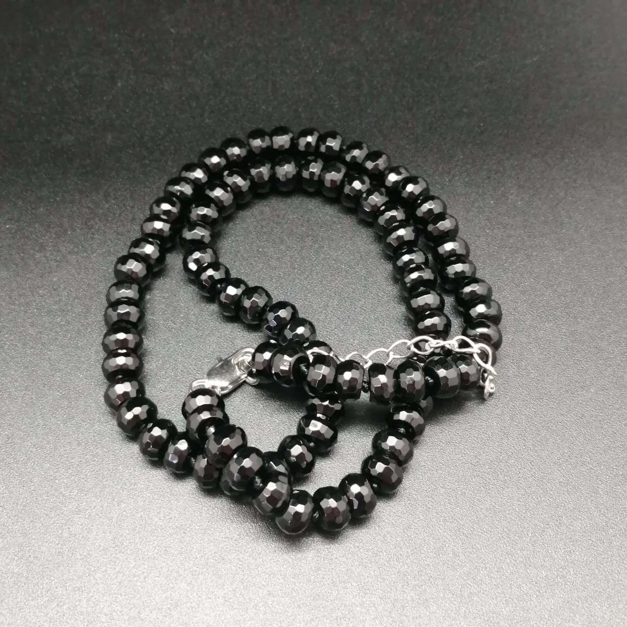 картинка Ожерелье 47 см из граненных бусин черного Агата 01 от магазина El Corazon