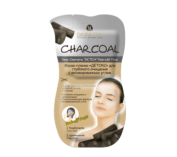картинка SKINLITE Маска-пленка "ДЕТОКС" для глубокого очищения с активированным углем SL-697 от магазина El Corazon