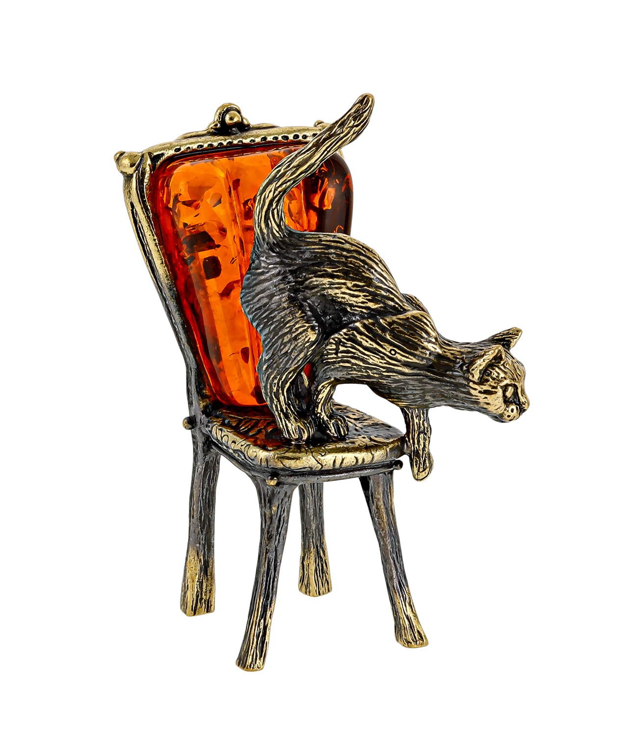 картинка Кошка на стуле 2547, коньячная от магазина El Corazon