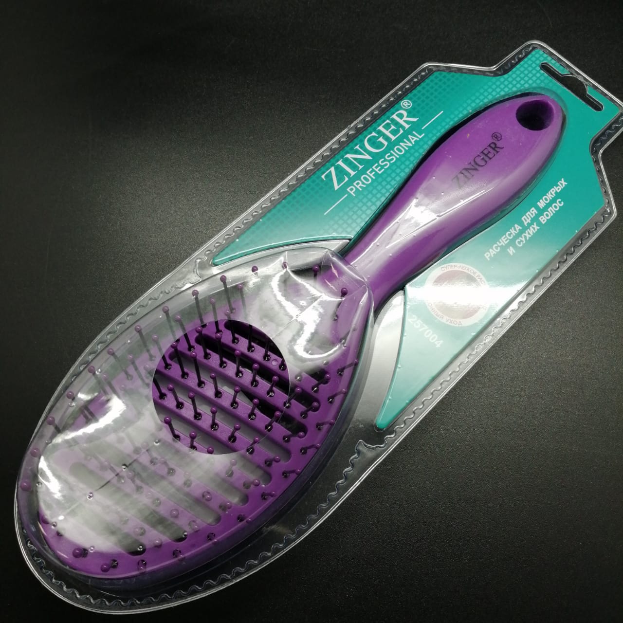 картинка Zinger Расческа массажная для мокрых волос 5037 Purple от магазина El Corazon