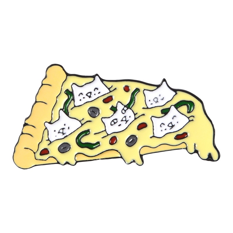 картинка Значок-пин Кусок пиццы с котами  от магазина El Corazon