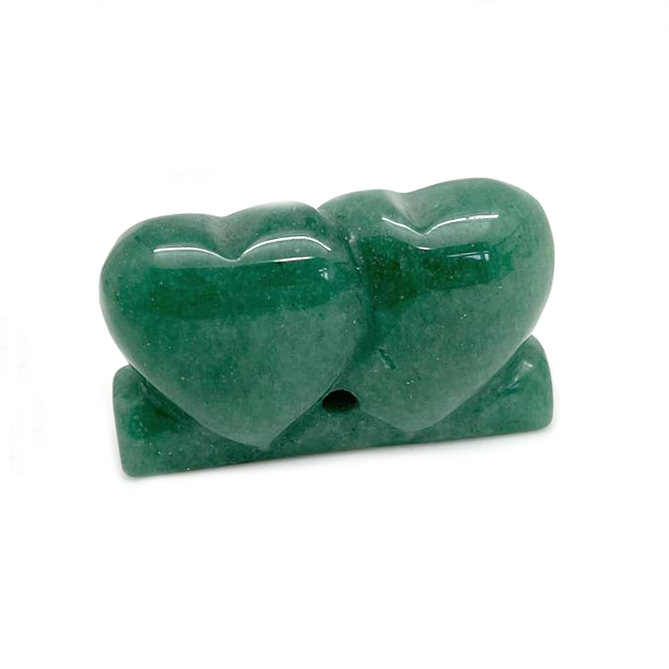 картинка Два сердца, зеленый Авантюрин Shoc-21 от магазина El Corazon
