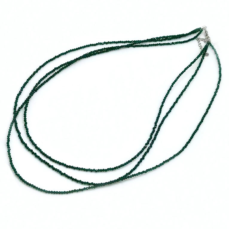 картинка Ожерелье - нитка из трех нитей зеленой Шпинели 50х48х44 см, 1 мм ШП1250-02 от магазина El Corazon
