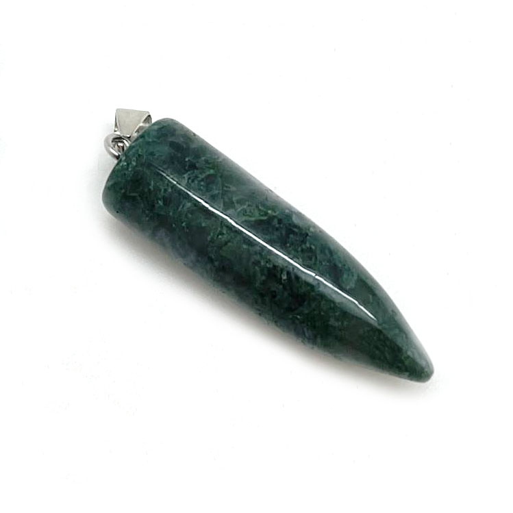 картинка Кулон-маятник из натурального камня яшма темно зеленая Kul103 от магазина El Corazon