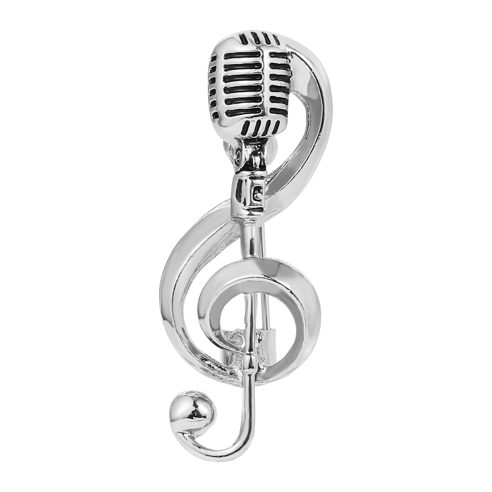 картинка Брошь Микрофон со скрипичным ключем от магазина El Corazon