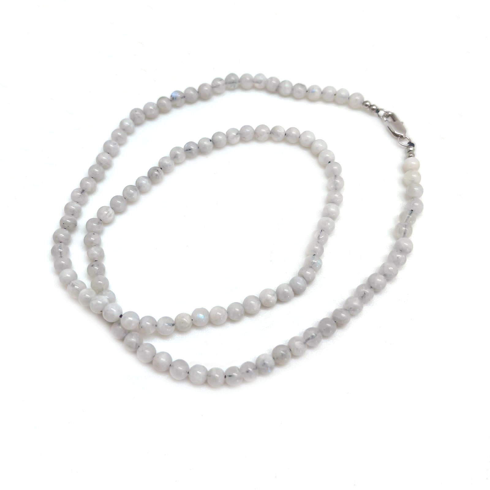 картинка Ожерелье из круглых бусин лунного камня NL100 от магазина El Corazon